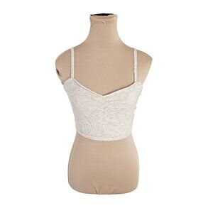 Wilfred Aritzia Cashmere Wool Blend Sphagetti Strap Cropped Top Sz L